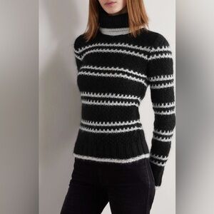 Saint Laurent striped wool blend turtleneck sweater NWT